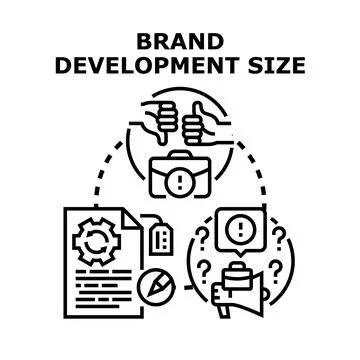 Brand development strategy and management vector icon Stock Illustration