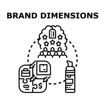 Brand dimensions creating customer loyalty and business strategy Stockillustratie