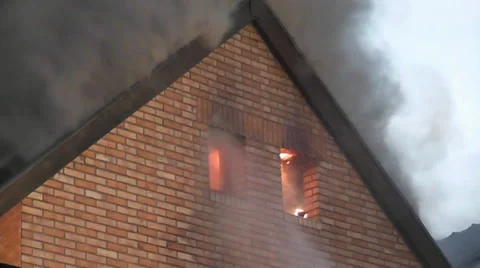 Brand eines Wohnhauses 2 Stock Footage 36280983