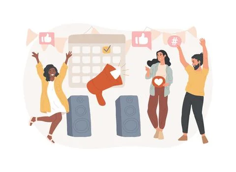 Brand event isolated concept vector illustration. Ilustración de archivo