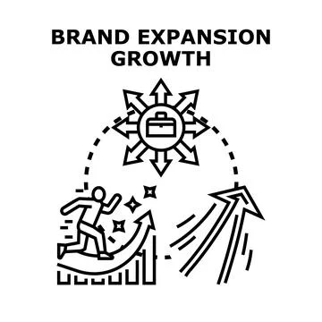 Brand expansion growth strategy development icon concept Stock Illustration