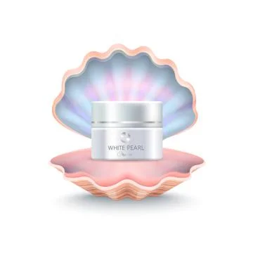 Brand Face Cream in Shell Vector Illustration Illustrazione stock
