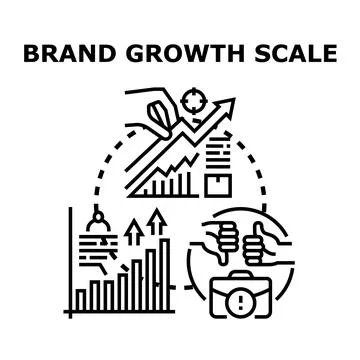 Brand growth scale developing strategy concept illustration Illustrazione stock