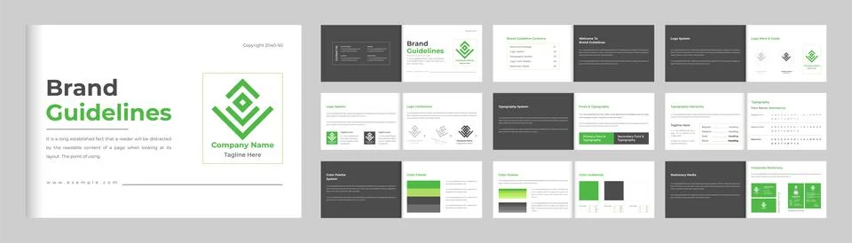 Brand guidelines presentation layout vector for the modern company. Corpora.. Stock Illustration