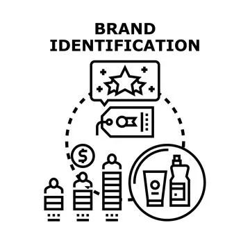 Brand identification strategy creating successful customer trust Stock Illustration
