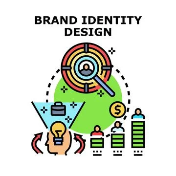 Brand identity design developing client marketing strategy 库存插图