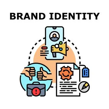 Brand identity developing concept with marketing strategy Illustrazione stock