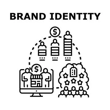 Brand identity developing customer loyalty and recognition Stock Illustration