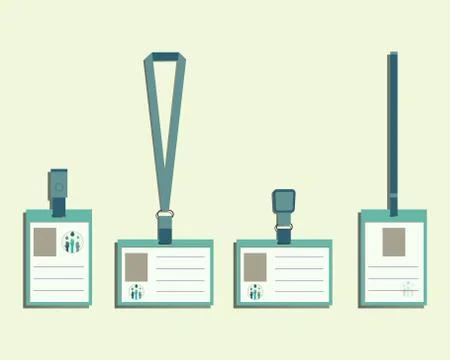 Brand identity elements - Lanyard, name tag holder and badge templates. Save Stock Illustration