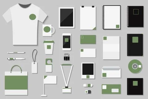 Brand identity template vector set business branding corporate mockup design Stock-Illustration