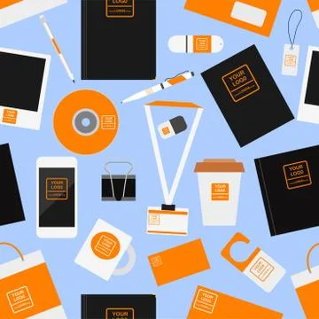 Brand identity template vector set business branding corporate mockup design Stock Illustration