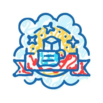 Brand image consumer behavior icon doodle illustration Stock Illustration