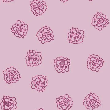Brand image consumer behavior line seamless pattern Illustrazione stock