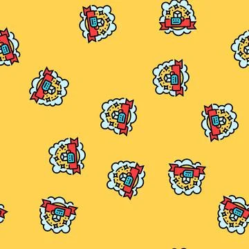 Brand image consumer behavior vector seamless pattern 스톡 일러스트