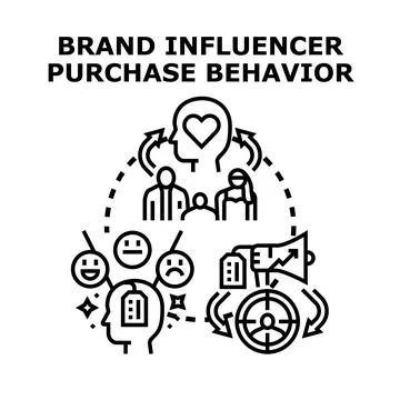 Brand influencer purchase behavior vector concept Stock Illustration