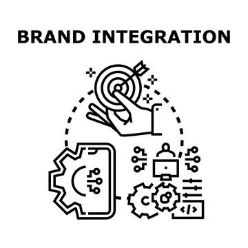 Brand integration strategy developing digital marketing campaign イラスト素材