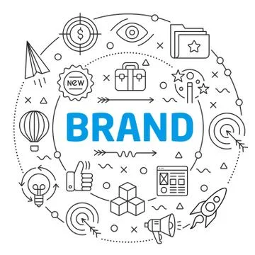 Brand Linear illustration slide for the presentation Stock Illustration