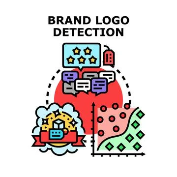 Brand logo detection analyzing customer feedback data Stock Illustration