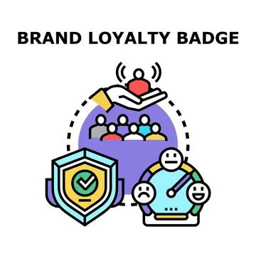Brand loyalty badge concept vector icon creating customer trust Stock Illustration