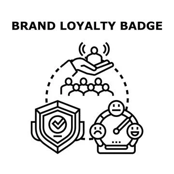 Brand loyalty badge concept vector icon creating customer trust Stock Illustration