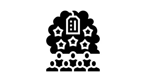 Brand loyalty consumer behavior glyph icon animation Stock Footage 326148033