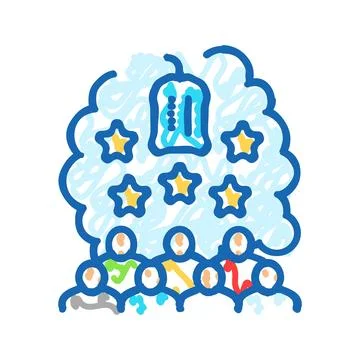 Brand loyalty consumer behavior icon doodle illustration Stock Illustration