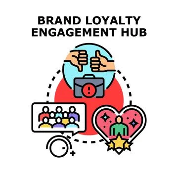 Brand loyalty engagement creating customer value Stock Illustration