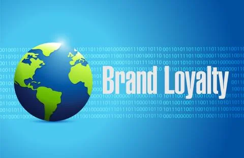 Brand loyalty international binary globe sign Stock Illustration