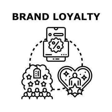 Brand loyalty program developing customer relationship management Stock Illustration