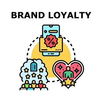Brand loyalty program developing customer relationship management Stock Illustration