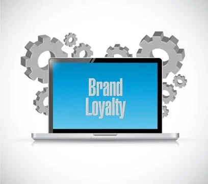 Brand loyalty tech computer sign concept Illustrazione stock