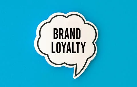 Brand loyalty text on speech bubble Stock Illustration