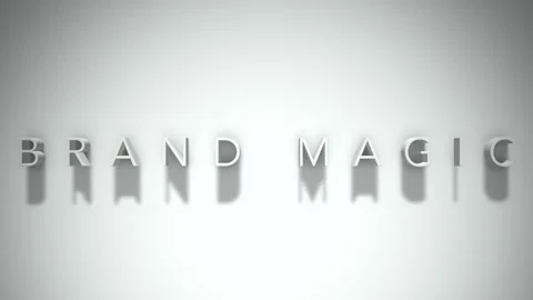 Brand magic 3D title animation with shadows on a white background Stock Footage 297801724