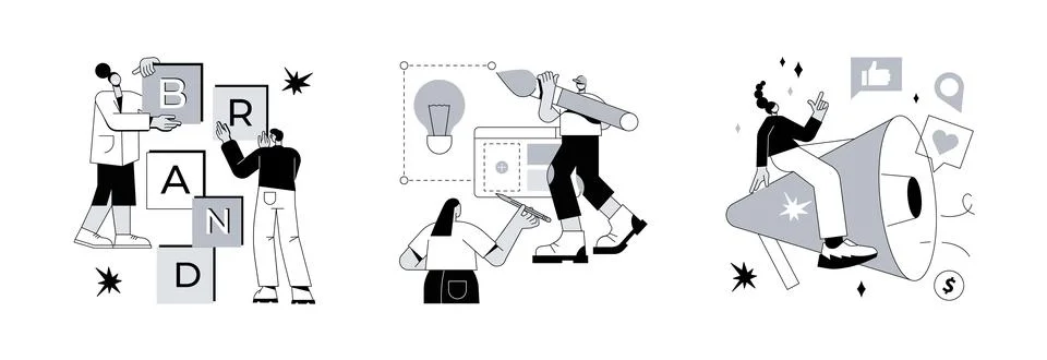 Brand management abstract concept vector illustrations. イラスト素材