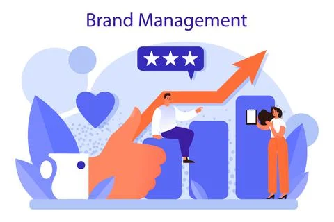 Brand management concept. Unique design of a company creation Stock Illustration