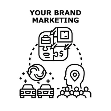 Brand marketing concept developing customer loyalty strategy Stock Illustration