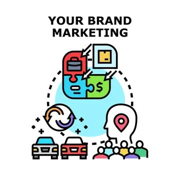 Brand marketing concept developing customer loyalty strategy Ilustración de archivo