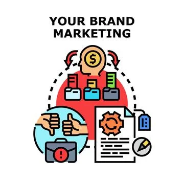 Brand marketing strategy planning optimizing business success 스톡 일러스트
