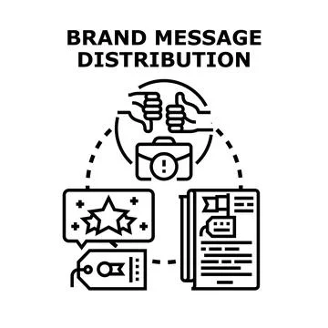 Brand message distribution process vector concept Stock Illustration