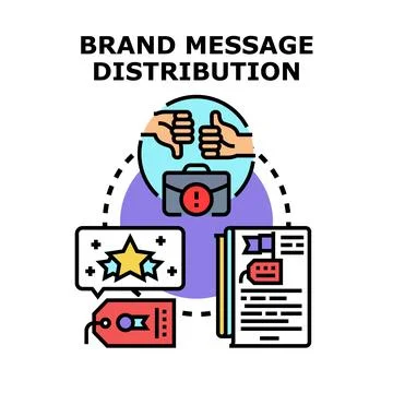 Brand message distribution process vector concept Stock Illustration