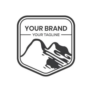 Brand Mountain Vintage Logo Vector Stock Illustration