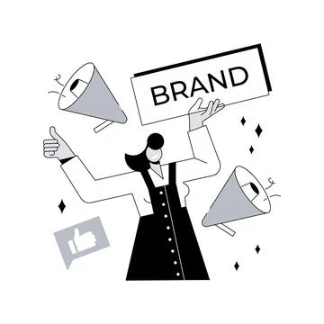 Brand name abstract concept vector illustration. Ilustración de archivo
