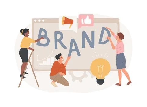Brand name isolated concept vector illustration. Ilustración de archivo