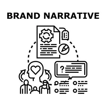 Brand narrative building, customer understanding and communication process Stock Illustration
