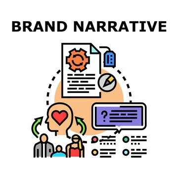 Brand narrative building, customer understanding and communication process Stock Illustration