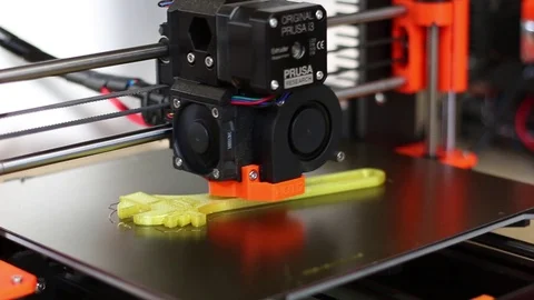 Brand New 3D Printer prints a fully functional adjustable wrench/spanner. Video stock 97639029