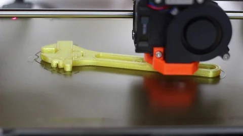 Brand New 3D Printer prints a fully functional adjustable wrench/spanner Video stock 97639032