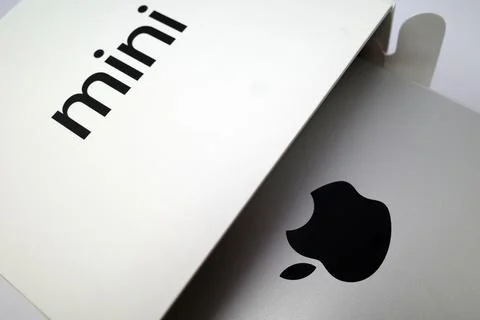 Brand new apple computer in package Stock Photos