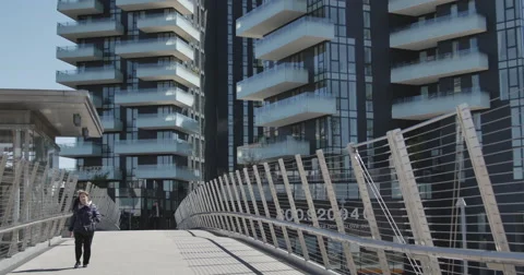 The brand new architectural complex in the Corso Como-Porta Nuova area. Stock Footage 49052150