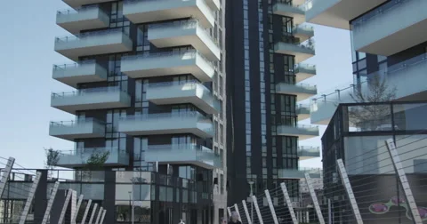 The brand new architectural complex in the Corso Como-Porta Nuova area. Stock Footage 49052351